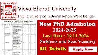 VishvaBharti University New PhD Admission 20242025  Central University  West Bengal [upl. by Oralie]