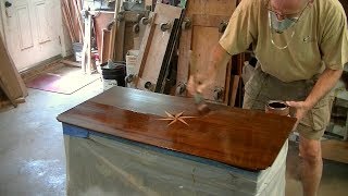 Refinishing a Compass Inlay Table Top  Thomas Johnson Antique Furniture Restoration [upl. by Wendolyn]