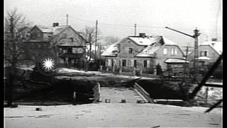 United States Army soldiers blow up bridge and retreat across bridge in HaguenauHD Stock Footage [upl. by Iddet]