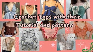 10 cute crochet crop tops from Pinterest with their Tutorials and Patterns💕🎀 [upl. by Yvonne]