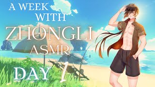 DAY 1 A Week With Zhongli  Should We Rest A Bit First M4A Genshin Impact ASMR [upl. by Melentha]