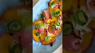 Fresh nectarine burrata and raw jumbo saladhealth usa food cooking easyrecipe unitedkingdom [upl. by Cannell]