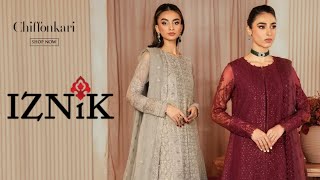 Iznik Festive Chiffonkari Collection 2024  Iznik Unstitched Embroidered Chiffon Collection [upl. by Lundeen939]