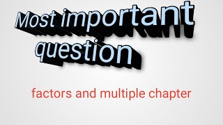 most important questioncommon and factor mathsteachingguru [upl. by Herson]