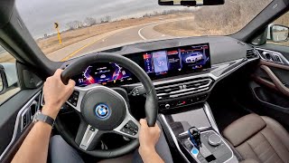 2023 BMW i4 eDrive40  POV Driving Impressions [upl. by Moorefield38]