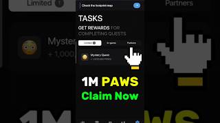 1M Paws Airdrop Claim  Paws New Mystery Quest  pawsairdrop airdrop crypto [upl. by Tabib]