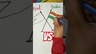 India 🇮🇳🆚 Nepal🇳🇵 which colour is best pencil colour sketch colour shorts trending art drawing [upl. by Rehpotsirc822]