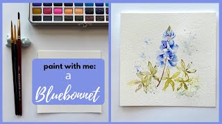 Painting tutorials  Bluebonnet  Artwork  learn to easy watercolor drawing flowers youtubevideo [upl. by Htabmas]