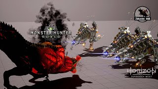 Savage Deviljho vs 3 Thunderjaw  Round 2  Animation Showcase [upl. by Rubie519]