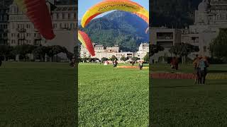 Interlaken Paragliding Showdown Relaxed vs Extreme Landing [upl. by Ahsikar367]