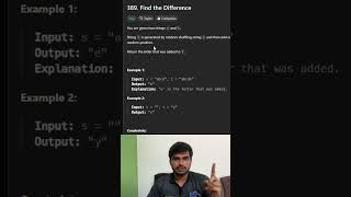 Find the Difference  leetcode 389  Tamil Explanation  Karthi Stucks At Code [upl. by Anis]