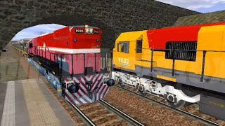 GT26 9036 de ICA Cruzandose con la GT22 9032 de FNA en Bocsh  FNA y ICA [upl. by Suirad124]