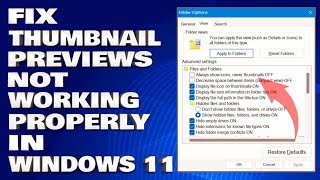 How To Fix Thumbnail Previews Not Working Properly in Windows 1110 Solution [upl. by Dralliw]