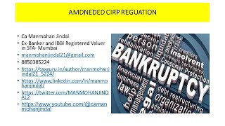 AMENDED CIRP REGULATION [upl. by Nimaj]