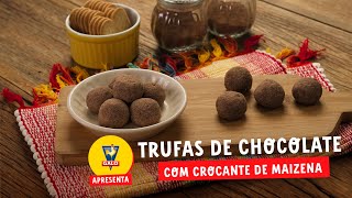 Receita de Trufas de Chocolate com Crocante de Maizena [upl. by Junno]