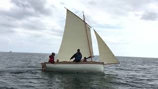 Andys Musgroves 14’6” Ilur glued clinker sloop rigged sailing boat out at sea launch day [upl. by Davena]