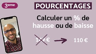 Calculer un pourcentage hausse ou baisse [upl. by Hoenack355]