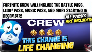 Fortnite CREW Will Now Include ALL PASSES IN FORTNITE 🔥😲 Music Pass Lego Pass amp OG Battlepass [upl. by Asher852]