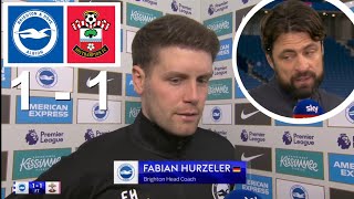 Fabian Hurzeler Russell Martin Post Match Interview Brighton 1 vs 1 Southampton 29112024 [upl. by Eimmat]