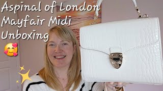 ASPINAL OF LONDON MAYFAIR MIDI UNBOXING Versatility amp What Fits Inside 😍 [upl. by Ttennaej]