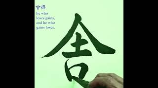 舍得 calligraphy chinese calligraphy 毛笔字 [upl. by Nylzaj]