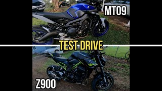 Mt09 vs Z900 Test Drive [upl. by Nomrej]