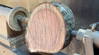 Amazing Woodturning Crazy  Art Amazing Wood Carving From Piece Red Arrive Attractive Masterpieces [upl. by Ereveniug218]