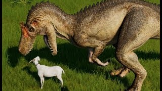 Jurassic World Evolution  All Carnivores Eating Goats 1080p 60FPS [upl. by Ahscrop]