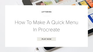 How To Make A Quick Menu In Procreate [upl. by Grindle]