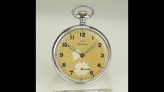 HELVETIA Kriegsmarine KM WWII UBoot Pocket Watch German Military UBoat FOR SELL [upl. by Shore]