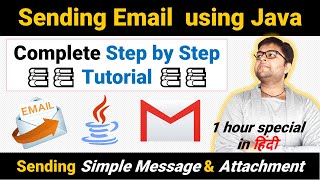 Java Email Tutorial  Sending Attachment  Sending Text  Java Mail Tutorial in one video HINDI [upl. by Wain]