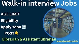 Librarian vacancies 2024Assistant librarian postlibraryassistantlibrarian StudywithRathhi8877 [upl. by Ynoep569]