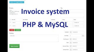 Invoice System Project in PHP  Free download source code [upl. by Reta]