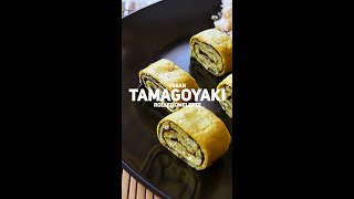 1 minute Vegan Tamagoyaki  Japanese rolled ‘egg’ omelette  玉子焼き [upl. by Jelle477]