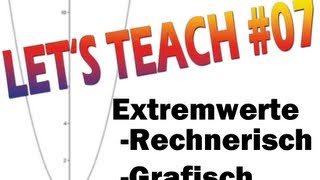 LETS TEACH 07 Extremwerte berechnen Rechnerische und grafische Bestimmung der extrema [upl. by Inneg]