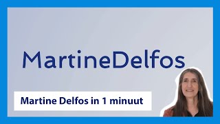 Martine Delfos  Pedagoog in 1 minuut [upl. by Led]