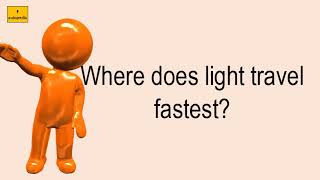 Where Does Light Travel Fastest [upl. by Shannah]