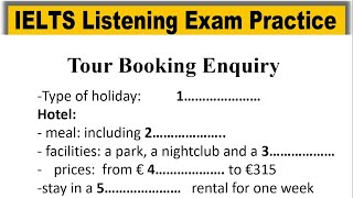 Tour Booking Enquiry listening practice test 2024 with answers  IELTS Real Exam Listening 2024  HD [upl. by Hnirt]