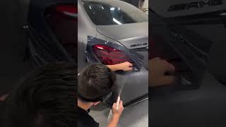 ASMR Mercedes Taillights Tint how to diy video carppf automobile wrapping ppf ppfwrap [upl. by Astra]