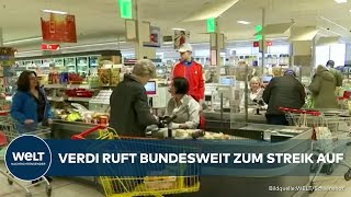 DEUTSCHLAND VerdiStreik im Einzelhandel Jetzt droht Weihnachtsshopping mit leeren Regalen [upl. by Heimer]