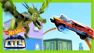 ROBÔ DRAGÃO DEMOLIU A HOT WHEELS CITY 🐉💥  Hot Wheels Português [upl. by Michale]