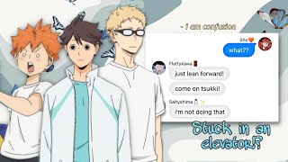 Oikawa Hinata and Tsukishima stuck in an elevatorFeat KarasunoBakashimaaKardashians spoof [upl. by Sachiko545]