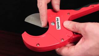 Superior Tool OneHanded 2quot PVC Ratcheting Cutter [upl. by Kcirde]