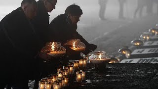 Lhommage aux victimes de lHolocauste à Auschwitz [upl. by Naujled]