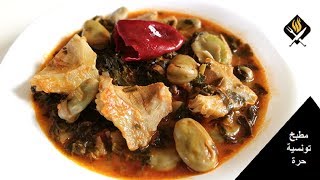 شكشوكة تونسية بالفول الأخضر والقنارية  أكلة غنية بالبروتين النباتي  Recette Chakchouka Tunisienne [upl. by Euqinay]