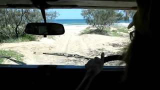 Fraser Island  Driving onto the beach from Cornwells Break Road [upl. by Market25]