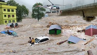 Mass evacuation in Nepal Mountains rivers and dams collapse Kathmandu sinks badly [upl. by Yleen627]