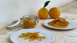 SCORZETTE di ARANCIA CANDITE fatte in casa 🍊 ricetta semplice e veloce scorzettecandite [upl. by Ellynad]