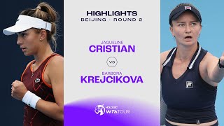 Jaqueline Cristian vs Barbora Krejcikova  2024 Beijing Round 2  WTA Match Highlights [upl. by Yralam925]