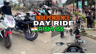 Full crowd 🔥on Independence Day Ride 🇮🇳… video happyindependenceday motovlog [upl. by Ocnarfnaig986]